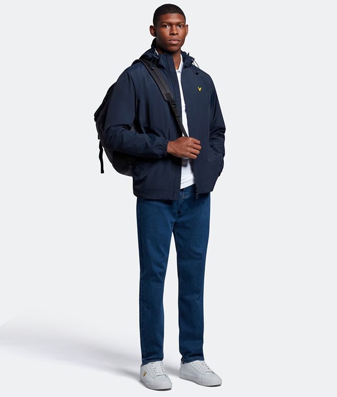 Zip through hooded jacket