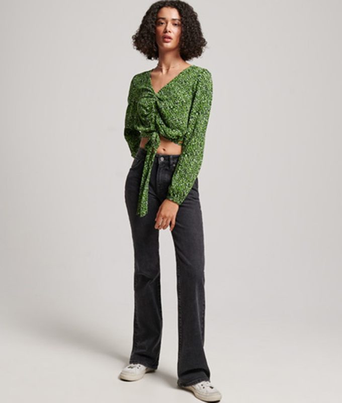 Vintage tie front top*d1