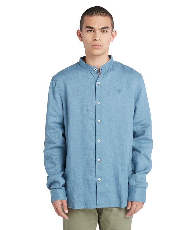 Ls mill river linen korean collar shirt slim