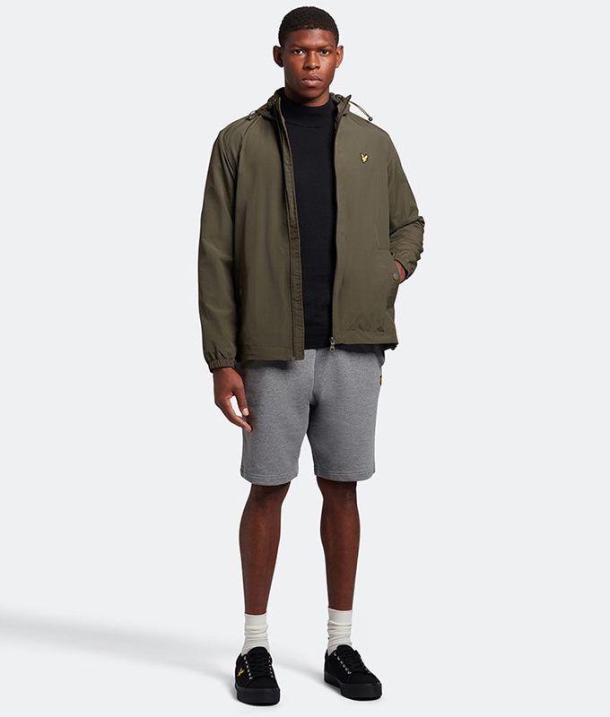 Zip through hooded jacket