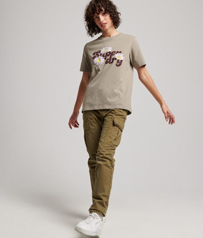 Vintage floral scripted tee*d1