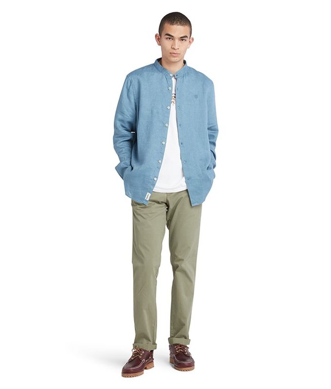 Ls mill river linen korean collar shirt slim