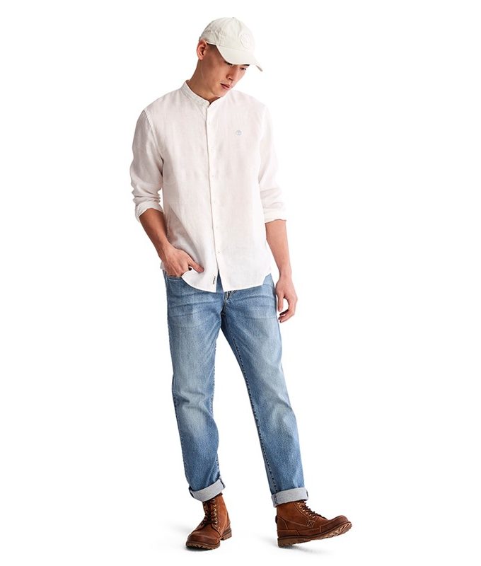 Ls mill river linen korean collar shirt slim