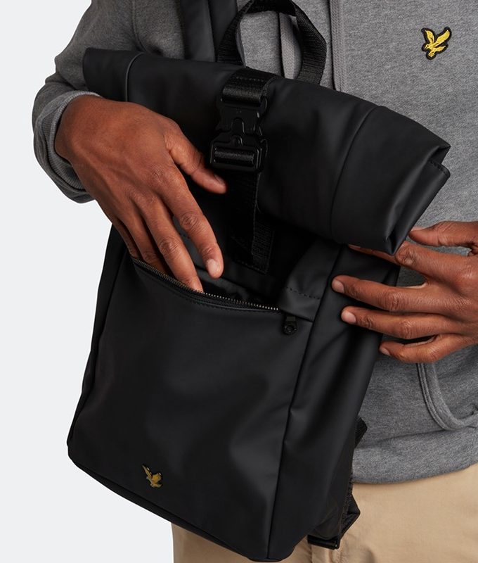 Coated rolltop backpack