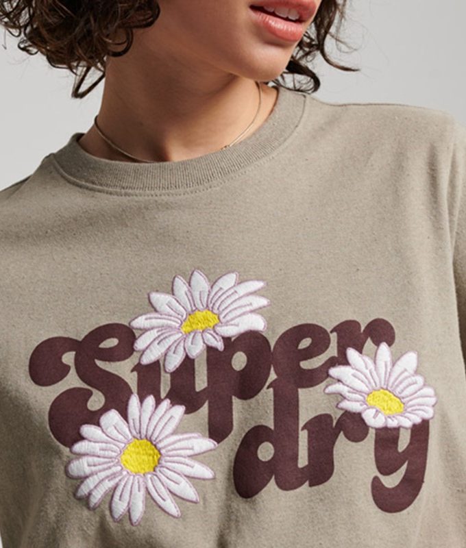 Vintage floral scripted tee*d1